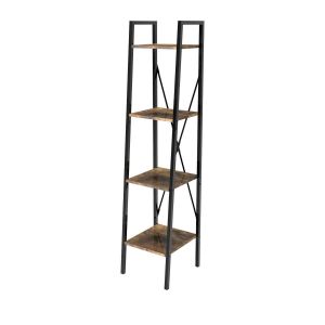 Libreria In Ordine 4 Piani in Ferro e Legno 34x35x148