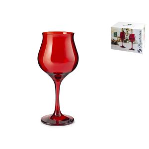 CUCINA&CASA Calici 6pz Vino Bianco Wavy Rossi