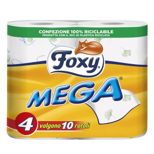 Foxy Carta Igienica Mega Rotolone 2 Veli Decorato 4pz.