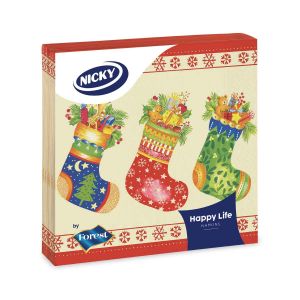 Nicky Tovaglioli  Natale 20 pz 3 Veli 33x33 cm