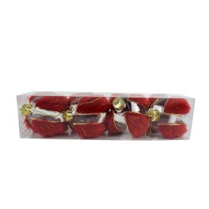 Palle di Natale Colore Argento Rosso Diam. 10 cm 4 pz  