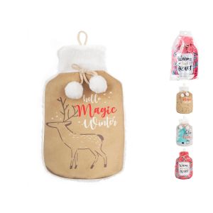 Borsa Acqua Calda Maglia Pompon Assortito