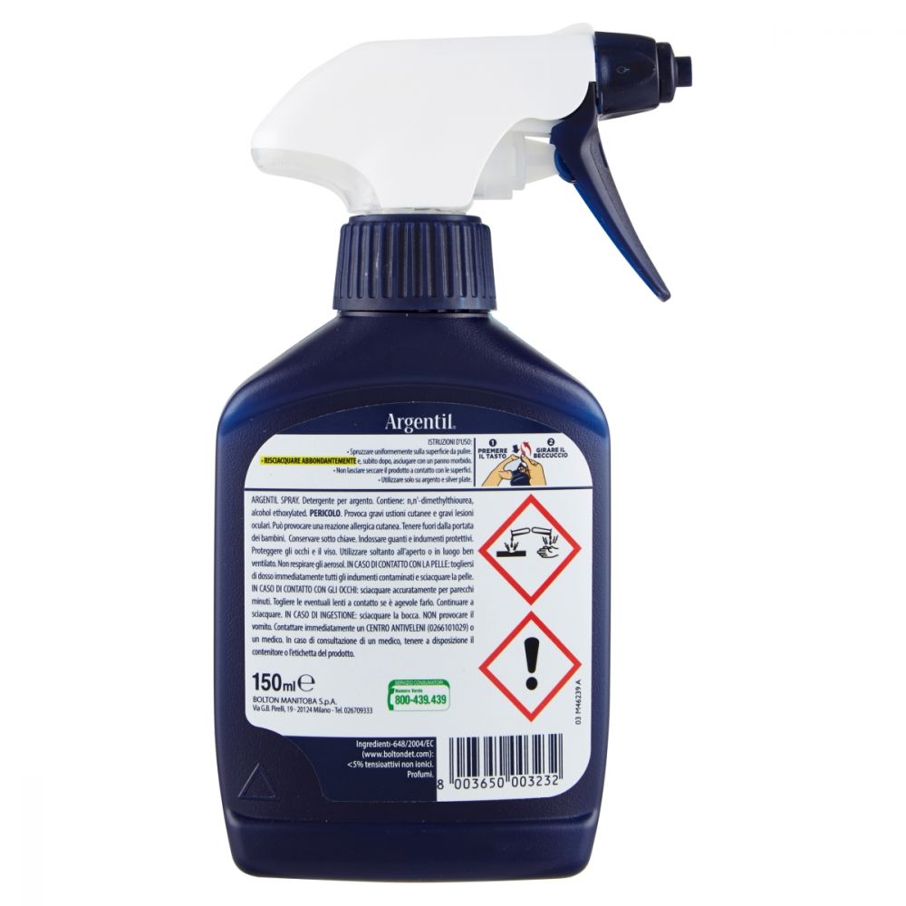 Shop Risparmio Casa - ARGENTIL Detergente Specifico per Argento Spray 150ml