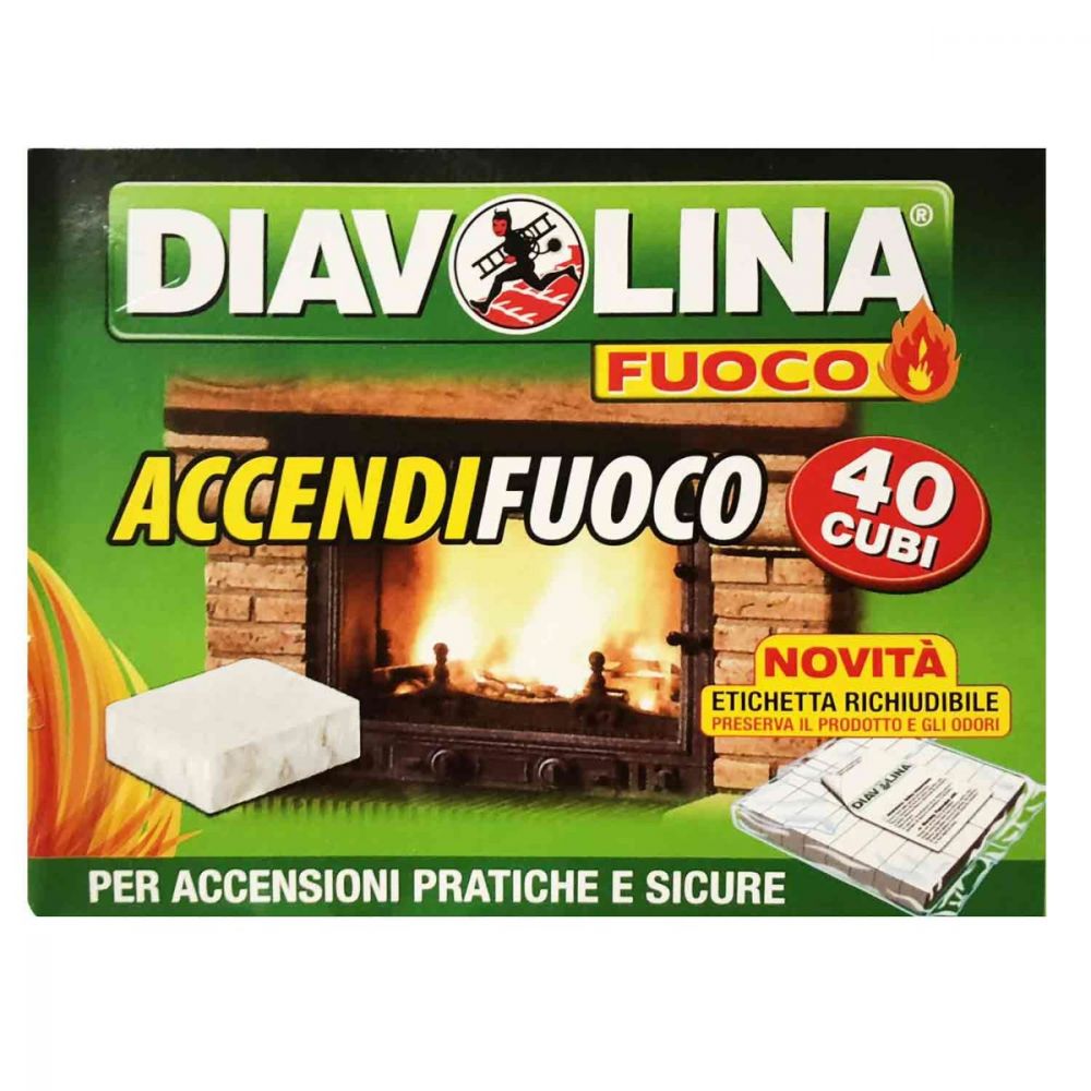 5+1 OMAGGIO → Diavolina ACCENDIFUOCO 40/ 80/ 240 cubi Accendi