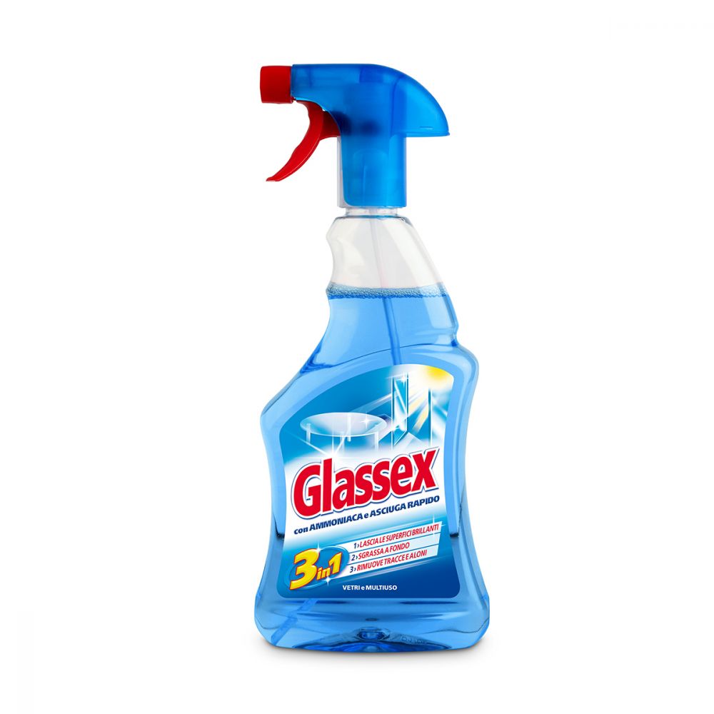 Shop Risparmio Casa - Glassex Detergente Vetri Spray Multiuso Asciuga  Rapido con Ammoniaca 500 ml