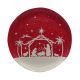 DECOR CASA Piatto Tondo Natale Ceramica 33x33x3,5