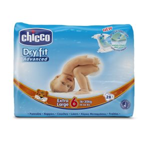CHICCO Dry Fit Pannolini Extra Large 16-30kg 28 Pezzi - Tg 6
