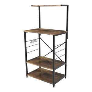 Mobile Cucina In Ordine 3 Piani Metallo e Legno 60x40x123
