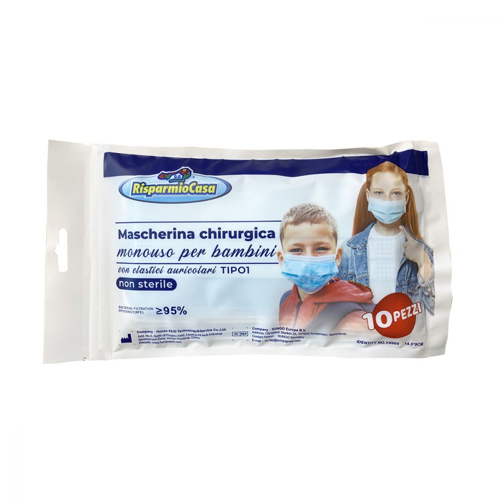 Shop Risparmio Casa Risparmio Casa Mascherina Chirurgica Bambino 10 Pz